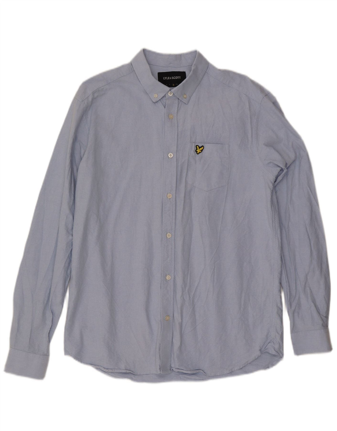 LYLE & SCOTT Herrenhemd XL, blaue Baumwolle