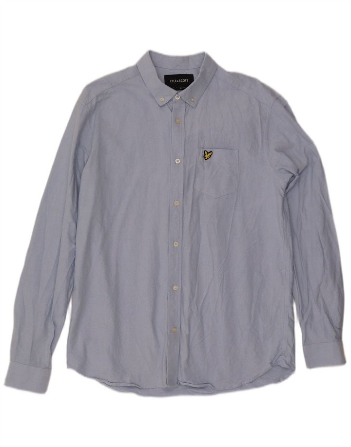 LYLE & SCOTT Herrenhemd XL, blaue Baumwolle