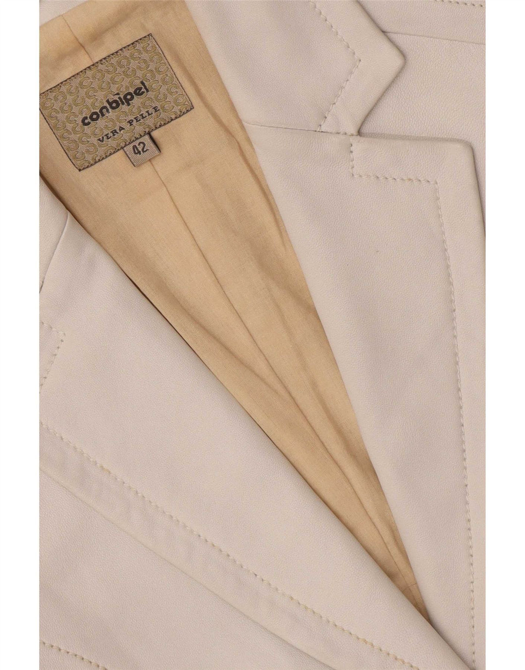 Conbipel Damen 2-Knopf-Lederblazer IT 42 Mittelweiß
