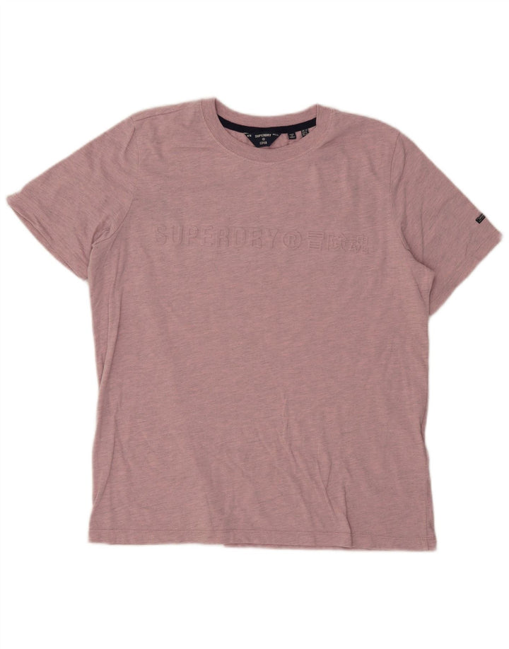 Superdry Damen Grafik-T-Shirt-Oberteil UK 12 Mittelrosa Polyester