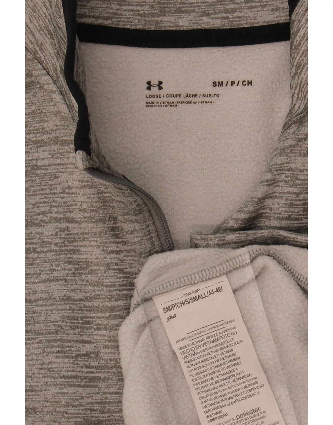 UNDER ARMOUR Mens Zip Neck Sweatshirt Jumper Medium Grey Polyester Vintage Under Armour and Second-Hand Under Armour from Messina Hembry 