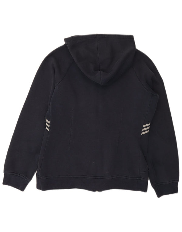 Adidas Damen Zip Hoodie Pullover UK 8 Small Marineblau Baumwolle