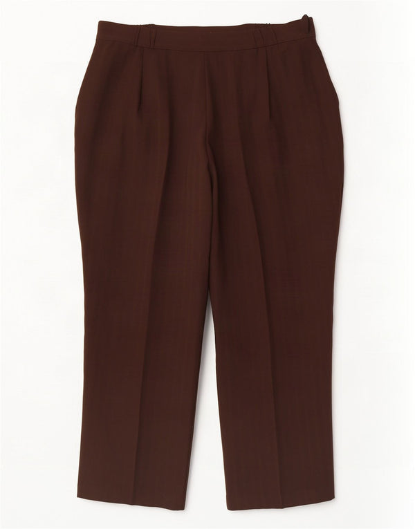 Marks & Spencer Damen Freizeithose UK 16 Large W34 L26 Braun gestreift