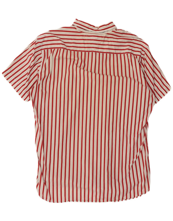 Tommy Hilfiger Herren Kurzarmhemd XL rot gestreift aus Baumwolle