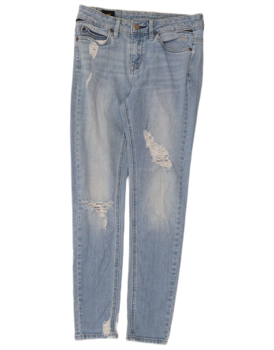 LEE Damen Distressed Super Skinny Jeans W26 L27 Blaue Baumwolle