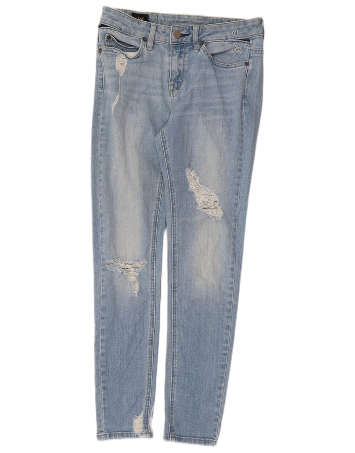 LEE Damen Distressed Super Skinny Jeans W26 L27 Blaue Baumwolle