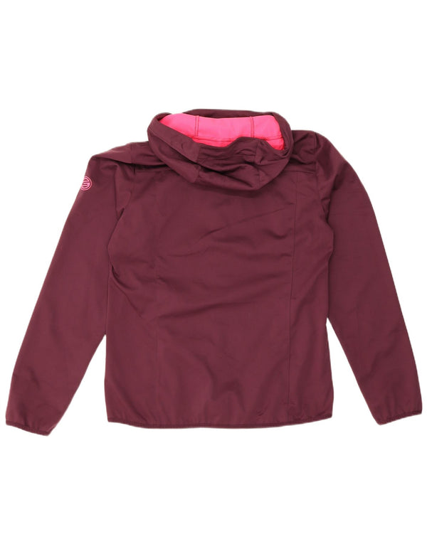 Vintage Damen Windjacke IT 42 Medium Burgund Polyester