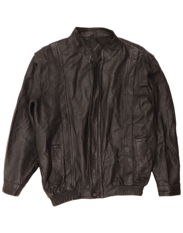 Vintage Herren Lederjacke UK 36 Small Schwarz