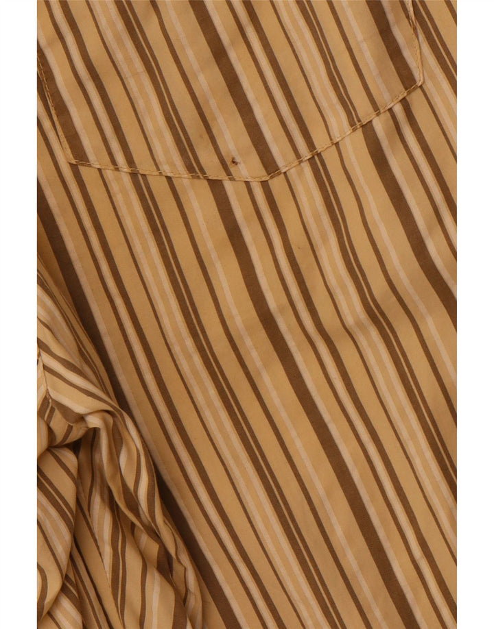 VINTAGE Herren Chino Shorts Medium W32 Beige gestreifte Baumwolle