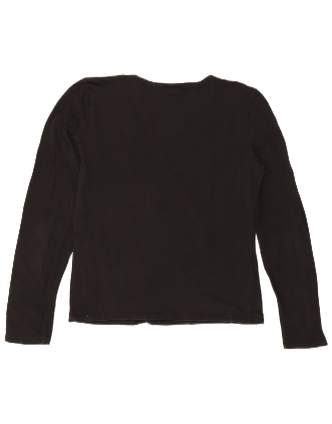 TRUSSARDI JEANS Damen Crop Graphic Top Langarm UK 14 Large Schwarz