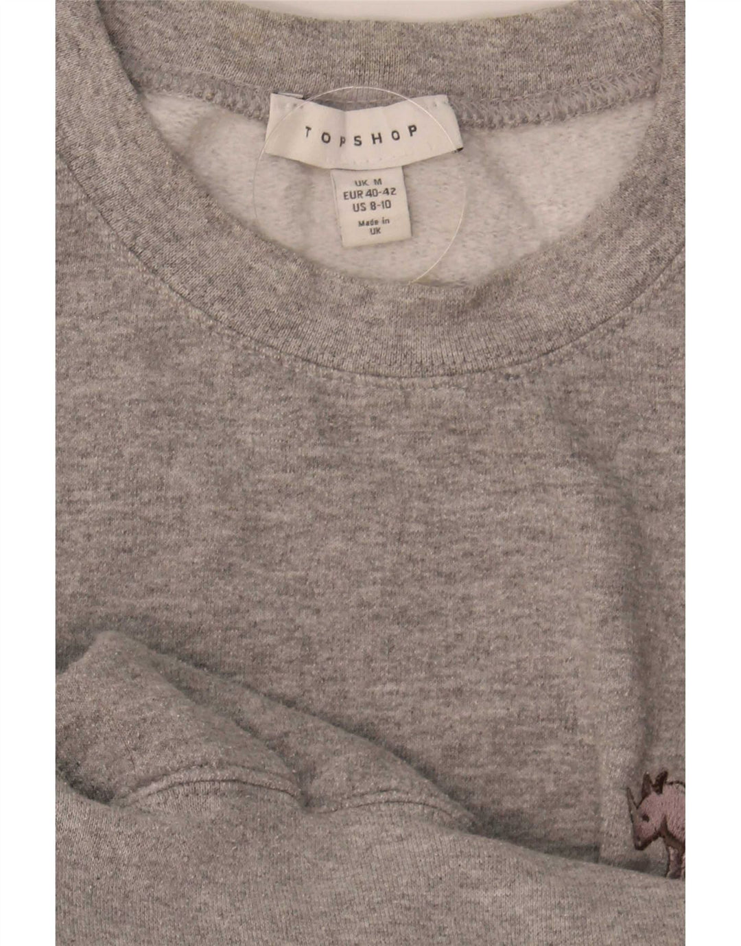 Topshop Damen Sweatshirt-Pullover UK 14 Mittelgrau meliert