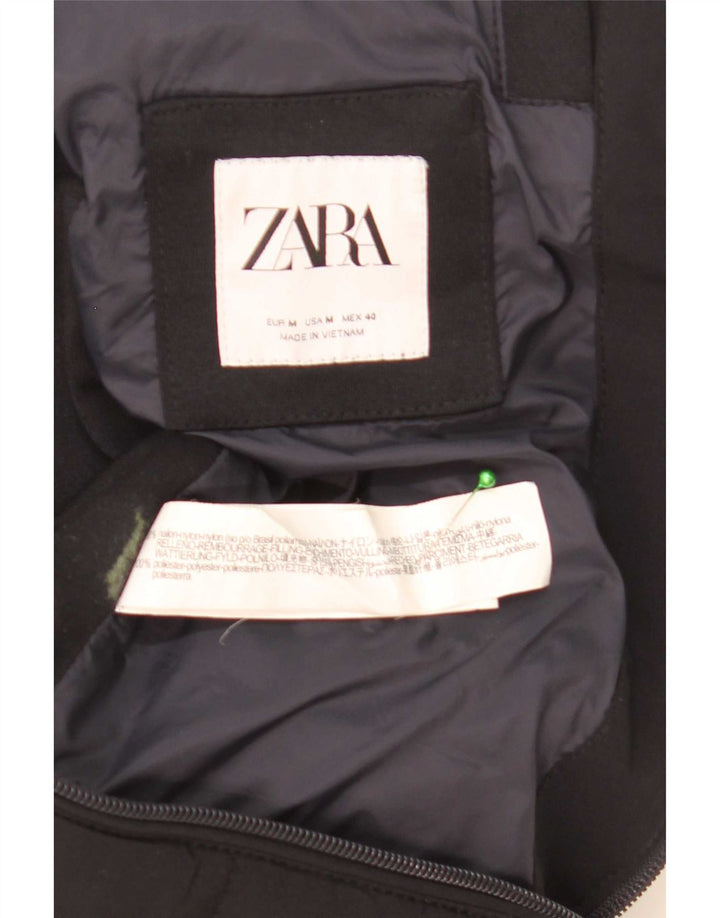 Zara Herren-Trainingsanzug-Top-Jacke aus mittelschwarzem Nylon