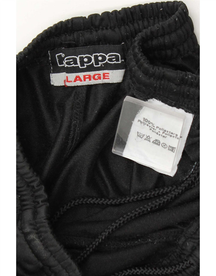 Kappa Herren-Trainingshose, groß, aus schwarzem Polyester