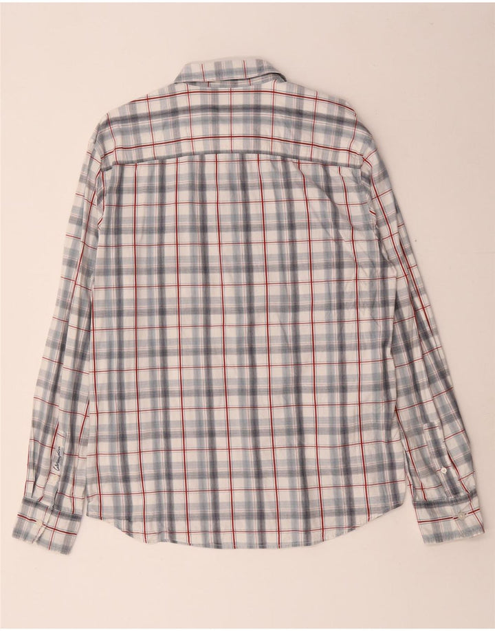 WRANGLER Herren-Hemd mit lässiger Passform, mittelweiß karierte Baumwolle