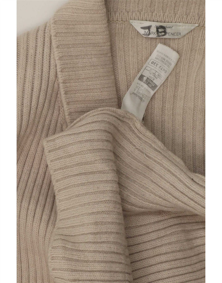Marks & Spencer Damen-Cardigan-Pullover UK 10 Small Beige Wolle