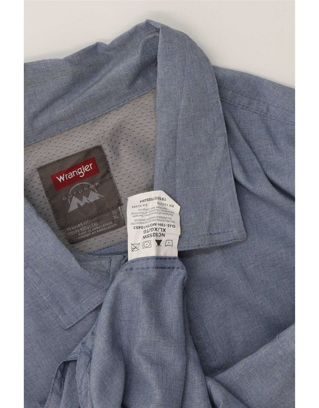 Wrangler Herren-Hemd mit normaler Passform, XL, Blau, Polyester