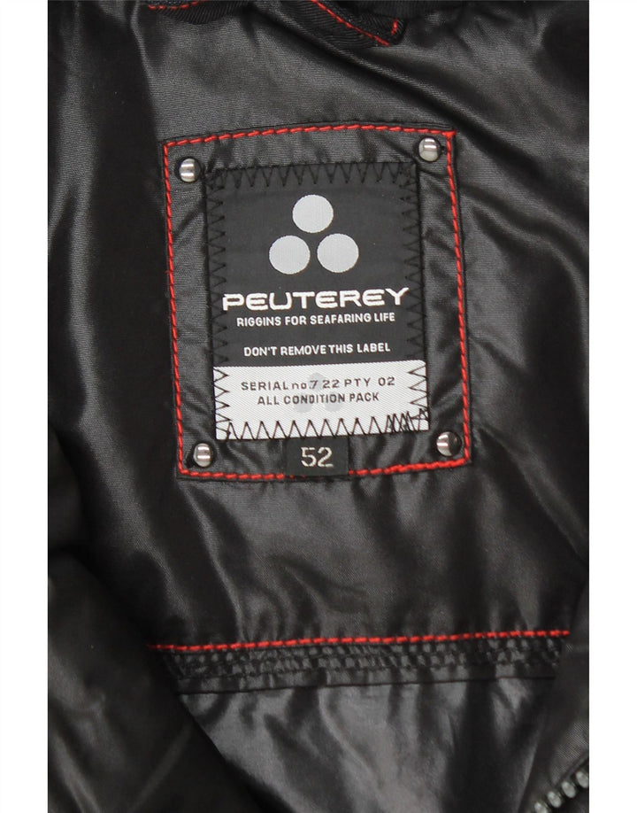 PEUTEREY Herren-Utility-Jacke mit Kapuze IT 52 Large Schwarz Polyamid