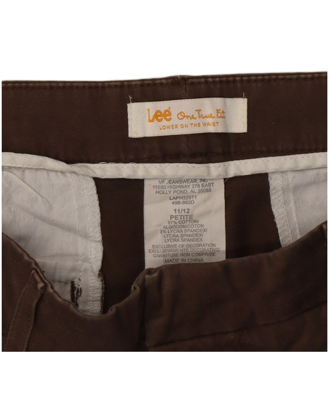 Lee Damen Petite Straight Capri-Hose US 11/12 Large W32 L22 Braun