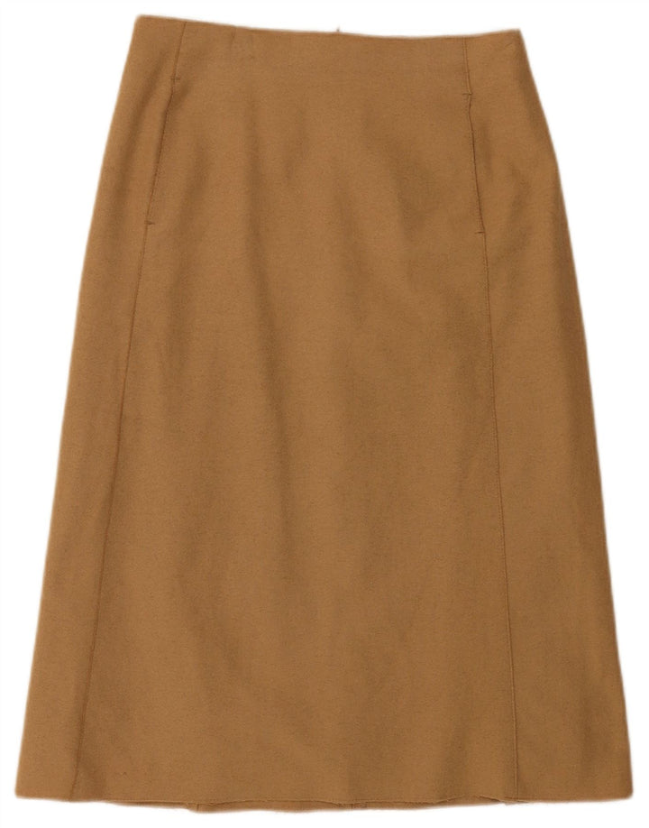 Zara Damen A-Linienrock EU 38 Small W28 Braune Wolle