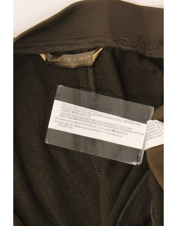 Zara Herren Trainingsanzug Top Jacke XL Khaki Polyester