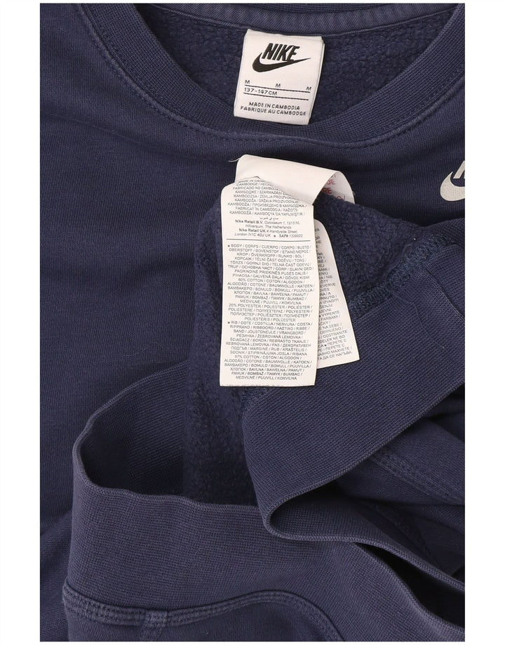 NIKE Jungen-Sweatshirt mit Swoosh-Grafik, 10–11 Jahre, mittleres Marineblau