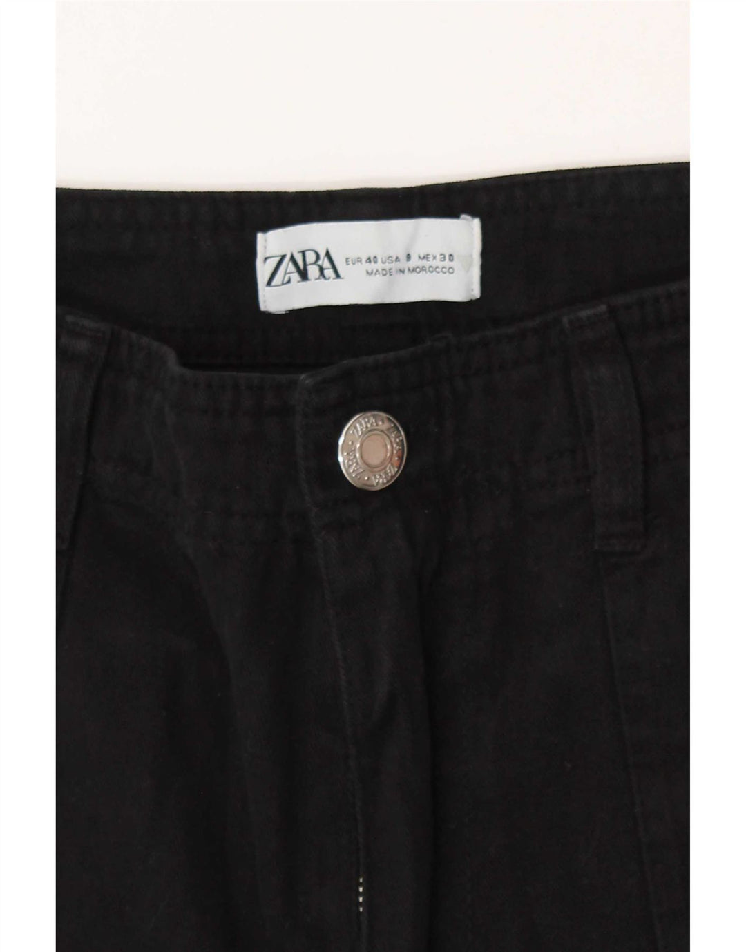 Zara Damen gerade Cargohose EU 40 Medium W30 L30 Schwarz