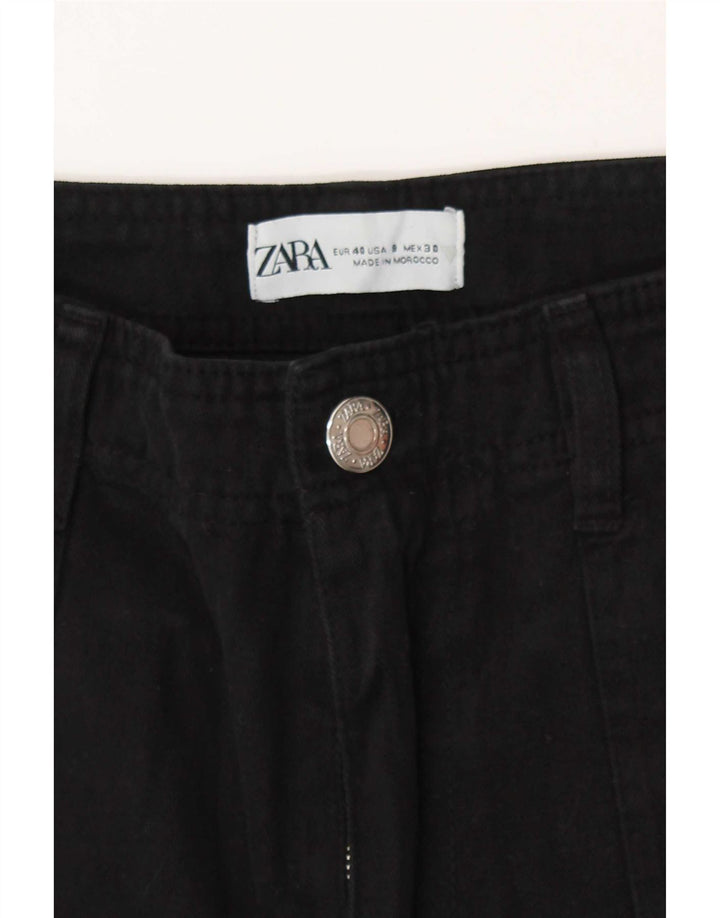 Zara Damen gerade Cargohose EU 40 Medium W30 L30 Schwarz
