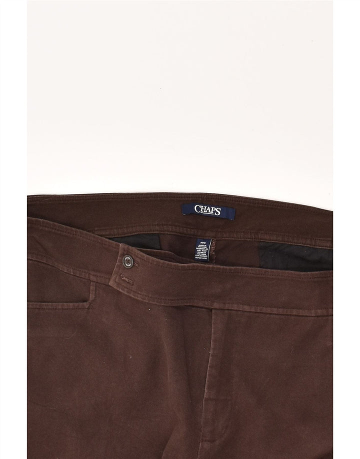 CHAPS Womens Slim Casual Trousers US 20 3XL W42 L30 Brown Cotton | Vintage Chaps | Thrift | Second-Hand Chaps | Used Clothing | Messina Hembry 