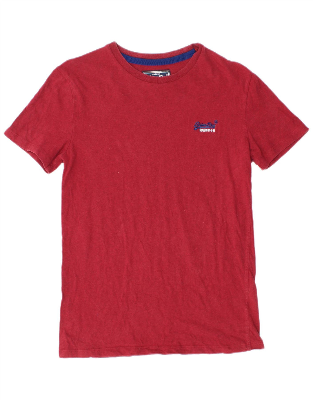 Superdry Herren T-Shirt Top Small aus roter Baumwolle