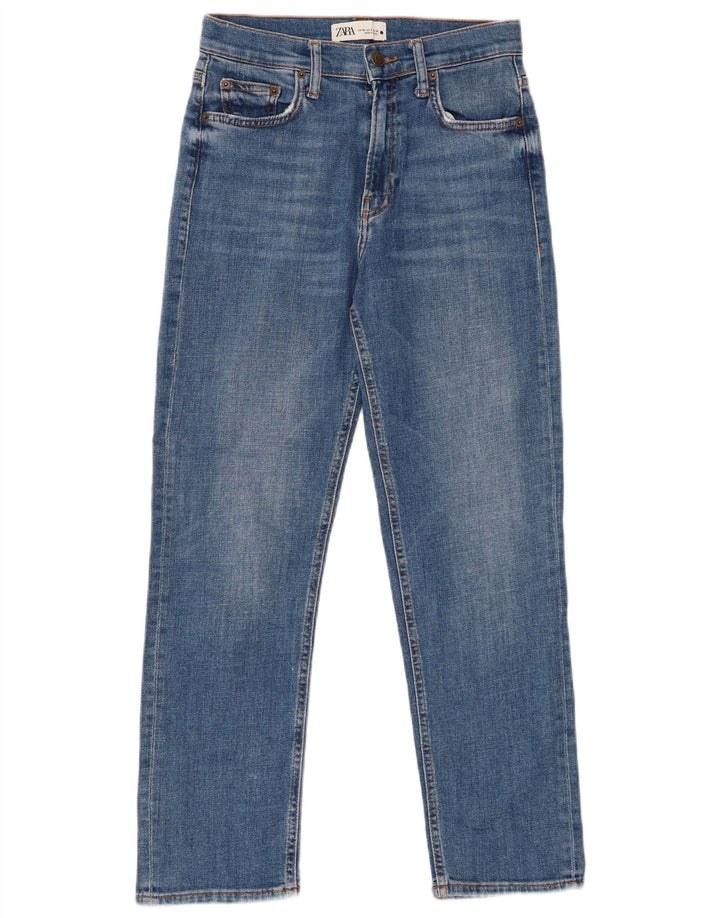 ZARA Damen Straight Jeans EU 38 Small W28 L27 Blau