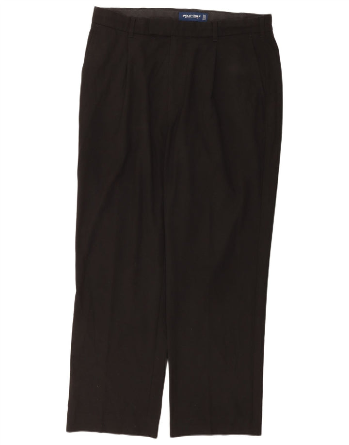 Ralph Lauren Mens Pegged Chino Hose W36 L32 Schwarz Polyester