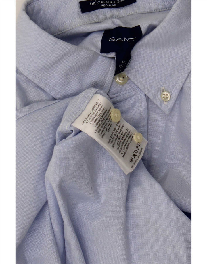 Gant Herren-Hemd, kurzärmelig, normale Passform, Größe 39, mittelblaue Baumwolle