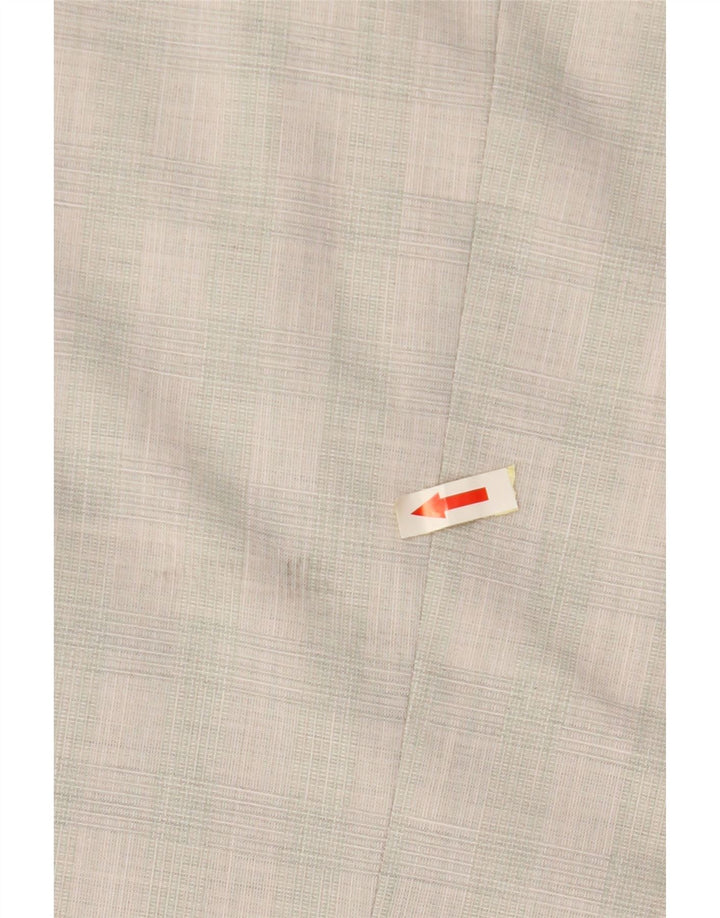 ZARA Damen 1-Knopf-Blazerjacke EU 40 Mittelgrau kariertes Polyester