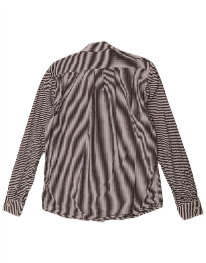 Wrangler Herren-Hemd mit normaler Passform, mittelgraue Nadelstreifen-Baumwolle