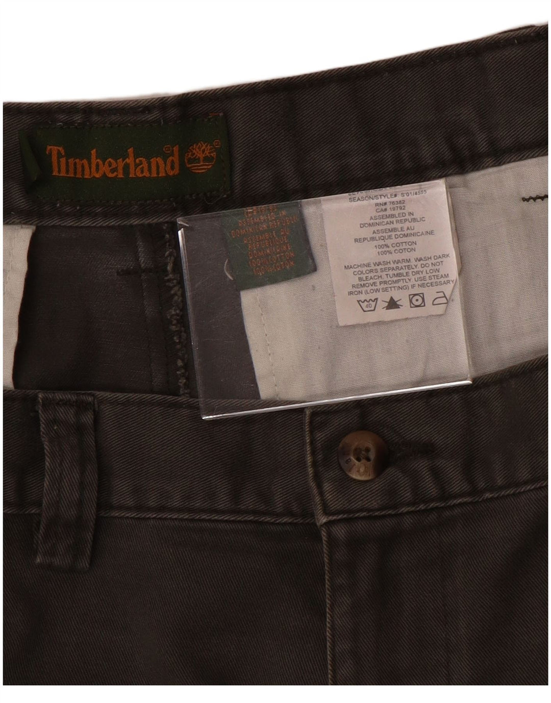TIMBERLAND Herren Chino Shorts W38 XL Graue Baumwolle
