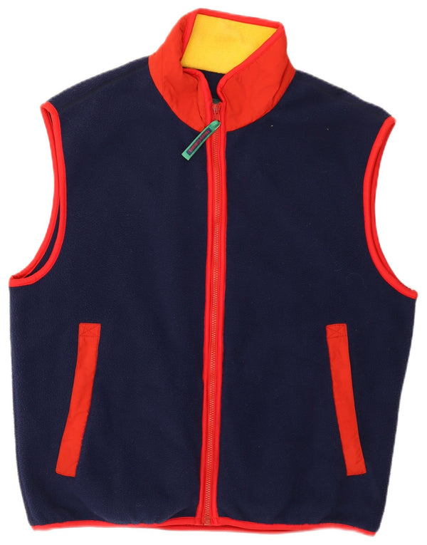 Henry Cottons Herren-Fleeceweste, UK 40, groß, Marineblau, Farbblock-Polyester