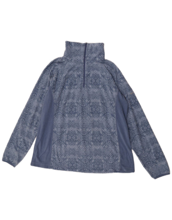 Columbia Damen-Fleecepullover mit Reißverschluss, UK 18, XL, blau, geometrisch, Polyester