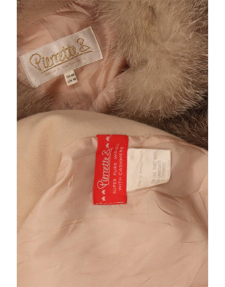 Pierrette B Zweireihiger Damenmantel US 10 Large Beige Wolle
