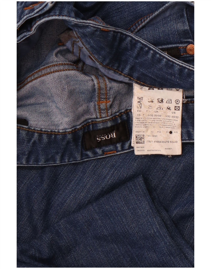 HUGO BOSS Damen Slim Jeans W33 L32 Blaue Baumwolle