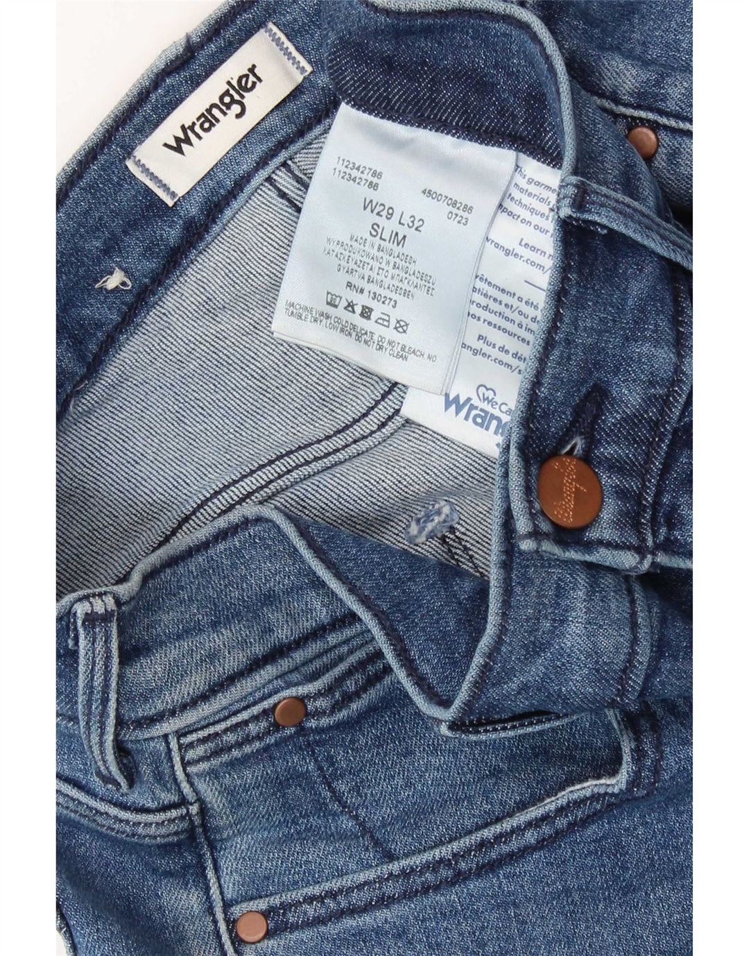 Wrangler Damen Slim Jeans W29 L32 Blaue Baumwolle