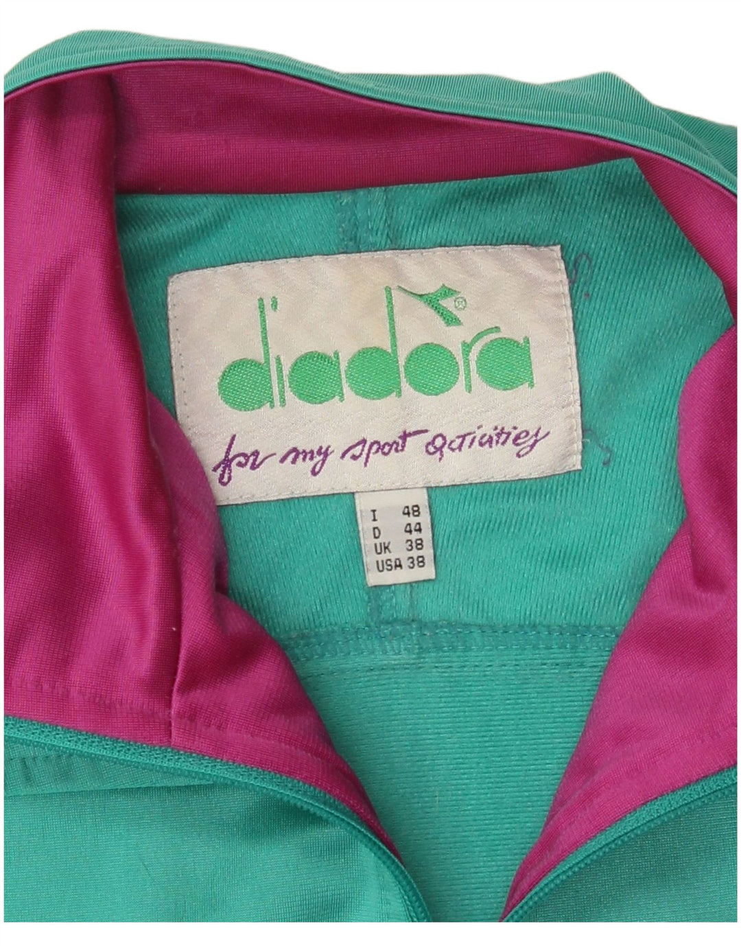 Diadora Herren-Trainingsanzugoberteil mit Grafik, UK 38, Mittelgrün, Farbblock