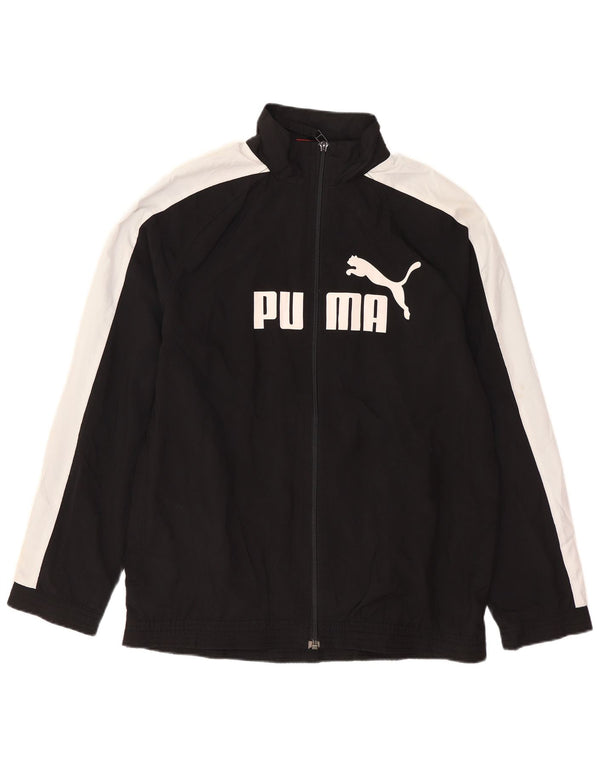 PUMA Jungen Grafik-Trainingsanzug-Top-Jacke, 11–12 Jahre, Schwarz, Farbblock