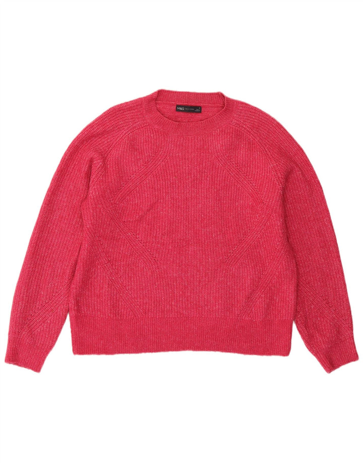 Marks & Spencer Damen-Pullover mit Rundhalsausschnitt, Gr. 14, mittelrosa meliert