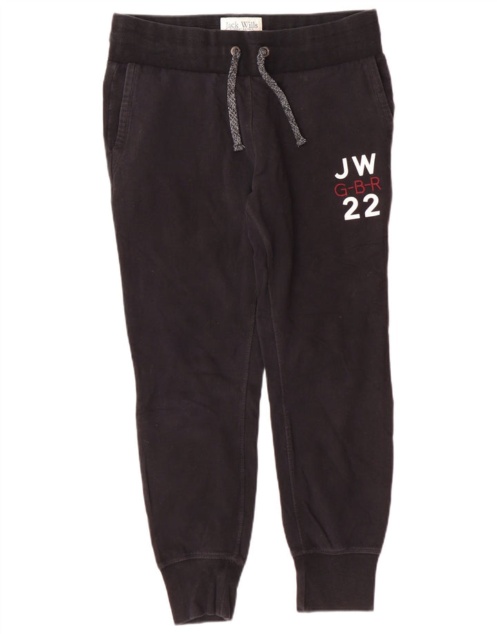 JACK WILLS Damen-Trainingsanzug mit Grafik, Jogginghose, Gr. 12, mittelschwarz