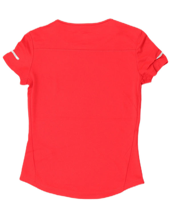 Adidas Damen Climalite T-Shirt Top UK 6 XS Rot Polyester