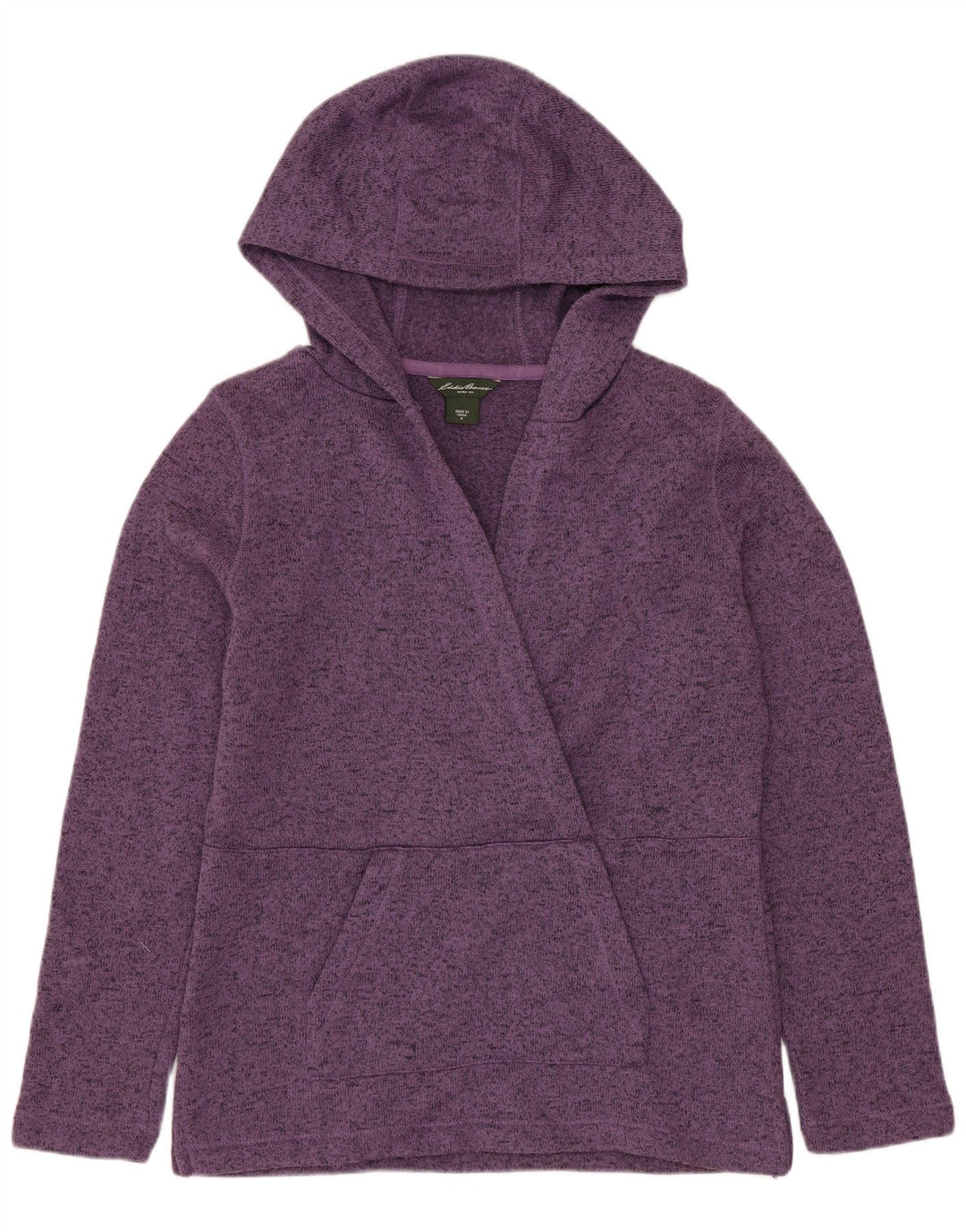 EDDIE BAUER Damen Kapuzenpullover UK 14 Mittelviolett meliertes Polyester
