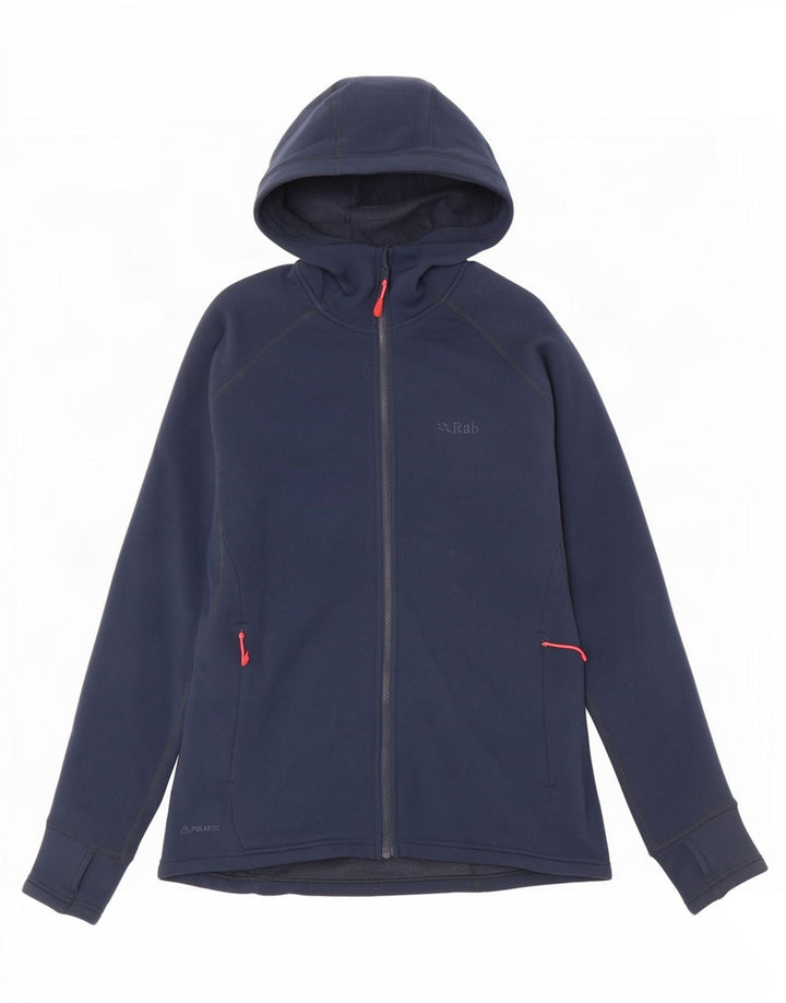 Rab Womens Zip Hoodie Pullover UK 16 Large Marineblau Polyester