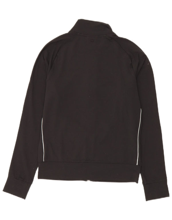 Nike Damen-Trainingsanzug-Top-Jacke UK 10/12 Mittelschwarzes Nylon