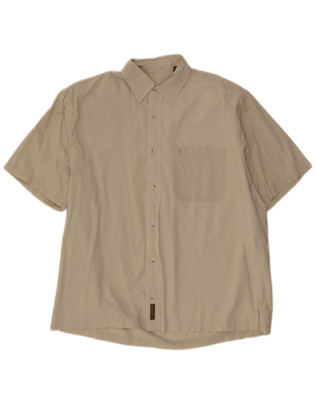 Timberland Herren Kurzarm-Hemd mit lockerer Passform, mittlere Khaki-Baumwolle