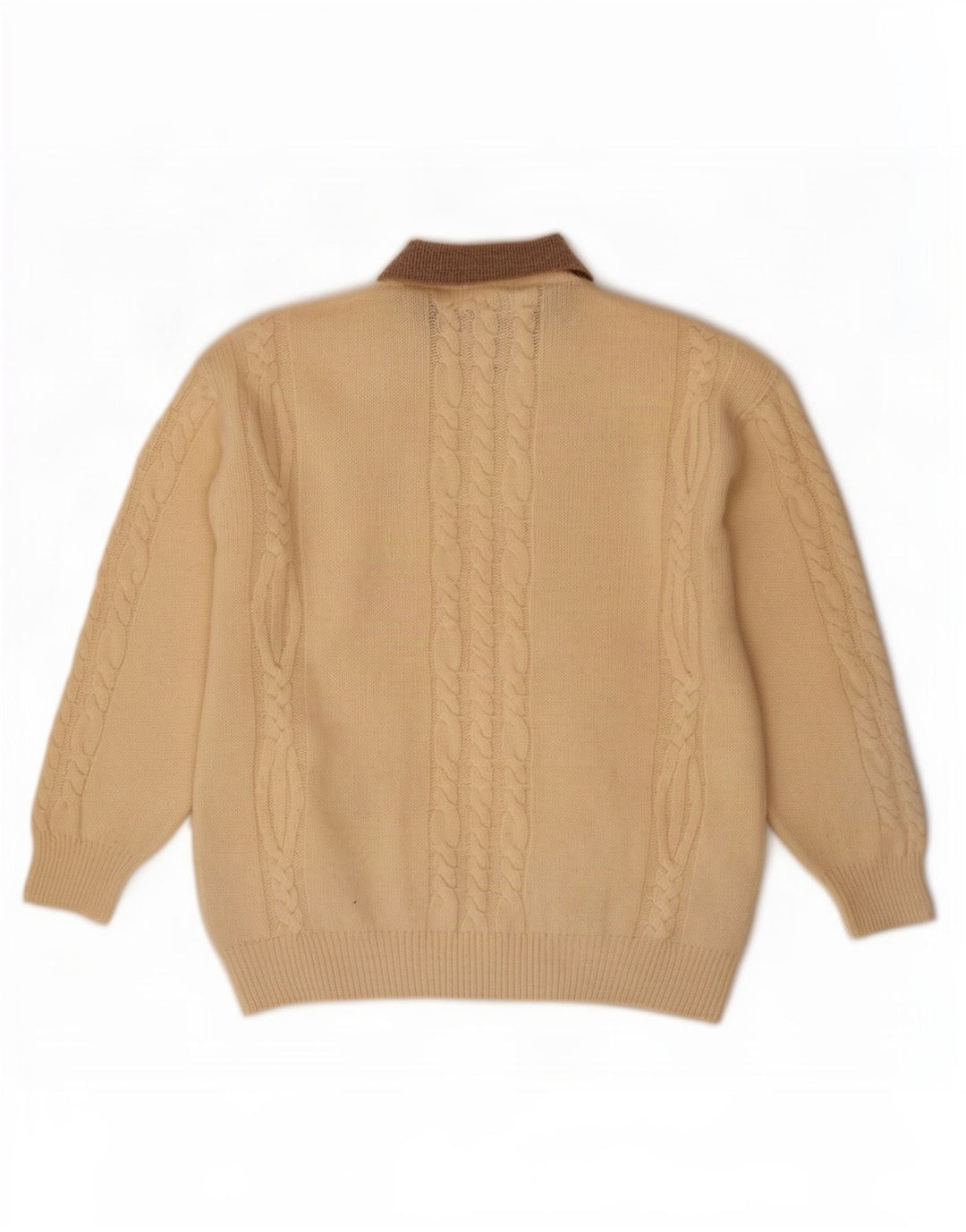 Cacharel Herren-Pullover mit Rollkragen, IT 52, große beige Wolle